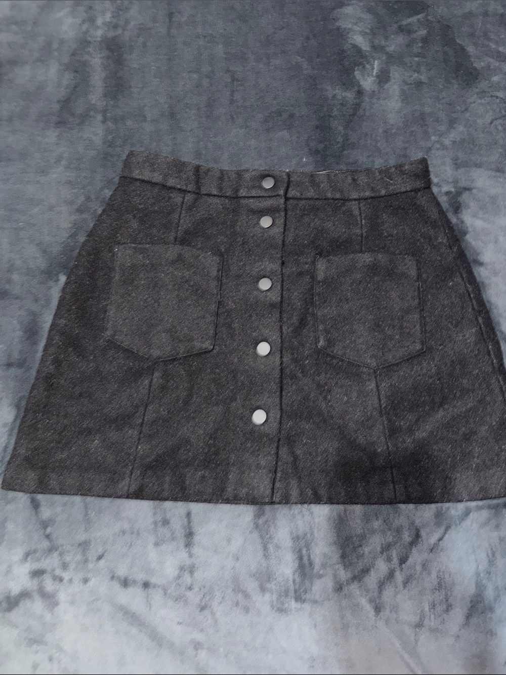 Zara Trafaluc Black Button-Front Mini Skirt with Patch Pockets